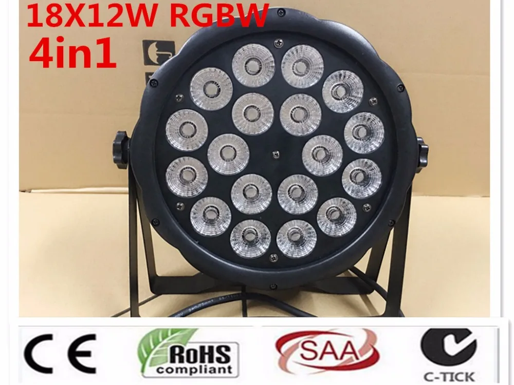 12 unids/lote nueva 18x12 W rgbw 4in1 16 poco disco DJ iluminacion DMX512 4/8CH DMX DJ KTV led par