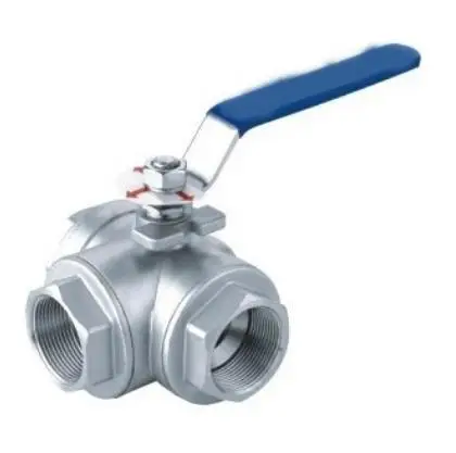 

Free Shipping Free Shipping 1" Thread BSP 3 way "L" type 304 Stainless Steel Full Port Ball Valve Vinyl Handle