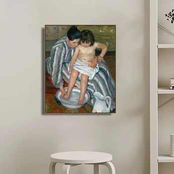 

《Bathing》by Mary Cassatt Painting Wall Art Canvas Painting Poster and Print Vintage Picture Living Room Decoration Home Decor