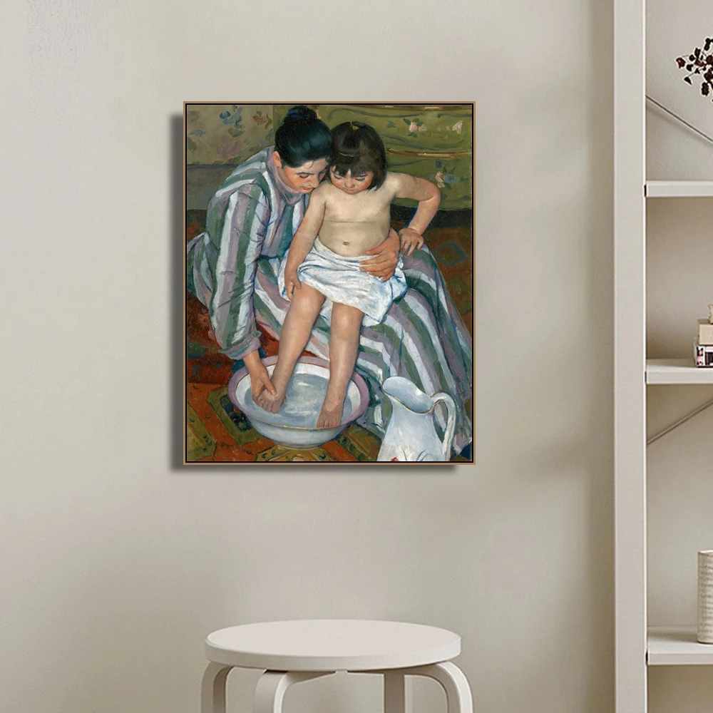 الاستحمام بواسطة ماري كاسات الرسم على لوحات القماش الجدارية الخط المشارك و طباعة الزخرفية الصورة لغرفة المعيشة ديكور المنزل الاستحمام بواسطة ماري كاسات الرسم على لوحات القماش الجدارية الخط المشارك و طباعة الزخرفية الصورة لغرفة المعيشة ديكور المنزل