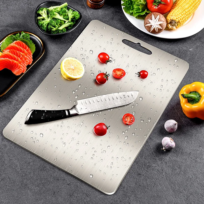 

Unique Design Anti-bacterial Stainless Steel Cutting Board for Kitchen, SUS-304 Strong Durable Easy Clean Large Chopping Boards