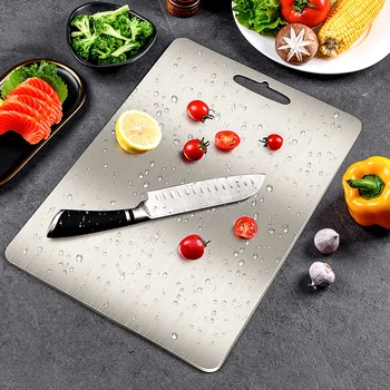 

Unique Design Anti-bacterial Stainless Steel Cutting Board for Kitchen, SUS-304 Strong Durable Easy Clean Large Chopping Boards