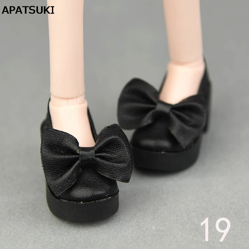 6*2,5 см черная искусственная кожа большой бант модная обувь для 1/4 BJD кукла обувь 40-50 см кукла Синьи высокий каблук обувь для куклы Сарон