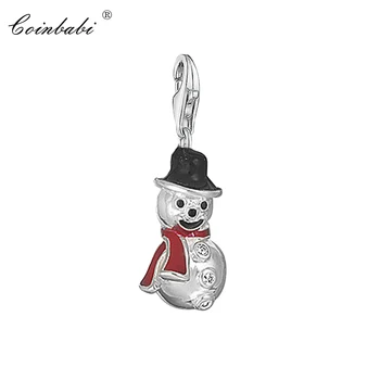 

Charm Pendant Snow Man,2018 Fashion Jewelry Trendy Real Pure 925 Sterling Silver Gift For Women Men Fit Bracelet Necklace