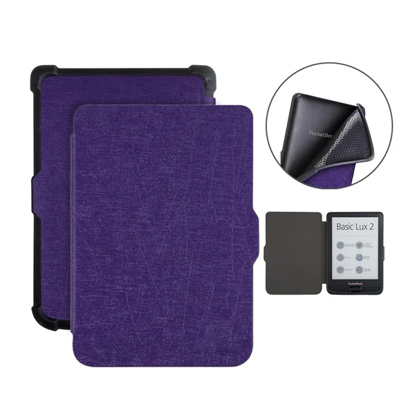 Чехол в стиле книги для Pocketbook 616/627/632 basic Lux 2/touch Lux/touch HD Ereader Ultra Slim Auto Wake/Sleep+ 2 бесплатный подарок - Цвет: Цвет: желтый