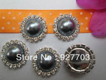

(CM347 17mm)50 X Round Gray Diamante Rhinestone Crystal Embellishments For DIY Craft