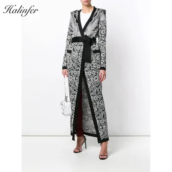 

Hot Sale 2018 Top Quality Winter Coat Women Open Stitch Adjustable Waist Animal Rayon Bandage Homecoming Party Coat