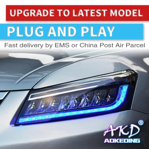 Farol para Honda Feixe de Sinal Akd g8 Carros Tuning Accord 2008 2013 Faróis Full Led Drl Execução Luzes Bi xenon Dinâmico