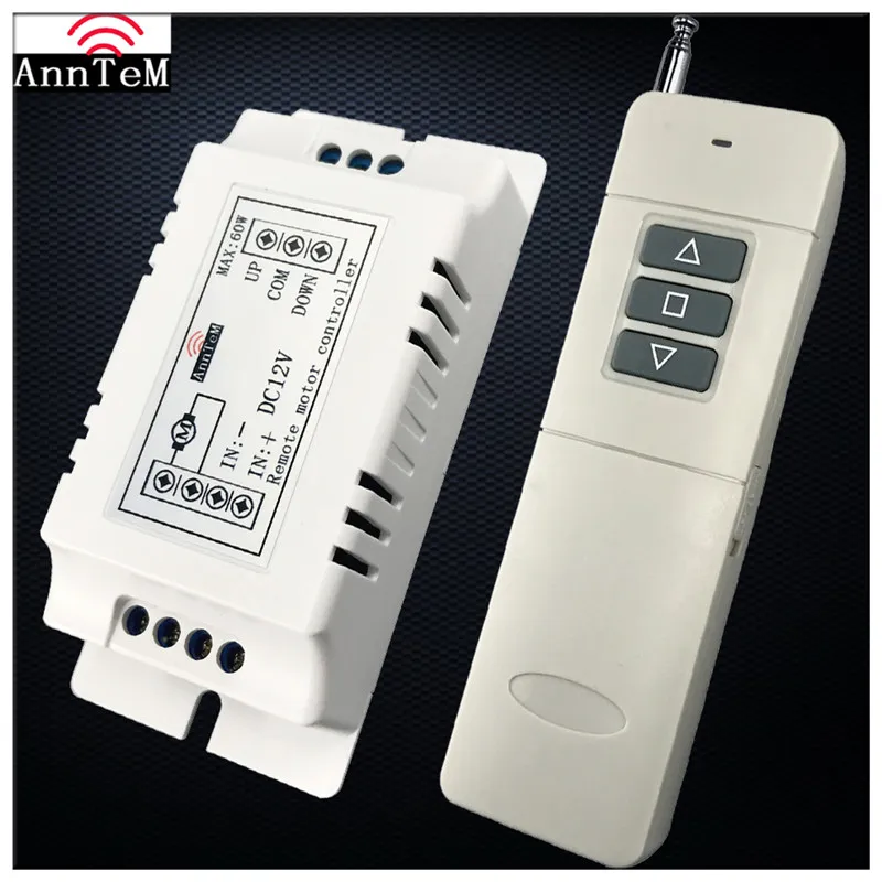 

Anntem Universal 433mhz Long Range Super Up&Down Wireless Remote Control Switch DC 9v to12v Motor Controller Forward Reverse