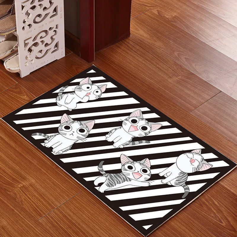 L221-KAYIYO Door Mats for Entrance Door Cute Funny Cartoon Cat Painting Mats for Children Bedroom Anti-slip Foot Pads Kitchen Carpet (12)