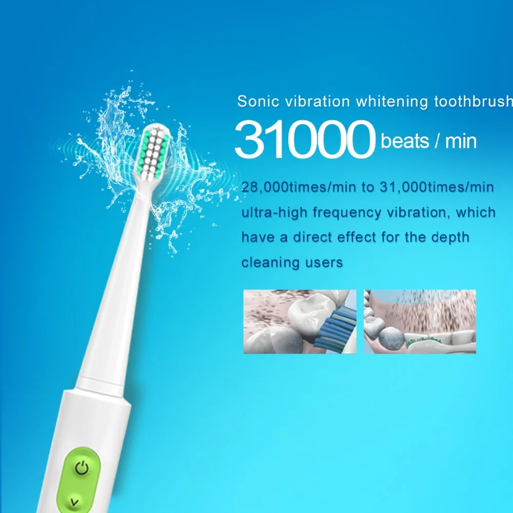 Зубная щетка AZDENT аккумуляторная 4 шт. со сменными насадками|tooth brush|sonic electric