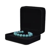 100 шт 9 см x 9 см x 4 см бархатная коробка для браслетов День Святого Валентина черные подарочные коробки для ювелирных изделий упаковка