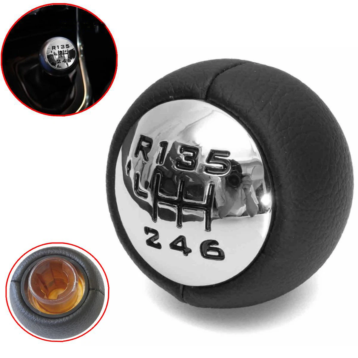 6 Speed Car Gear Stick Shift Knob For Peugeot 307 308 3008 407 5008 807