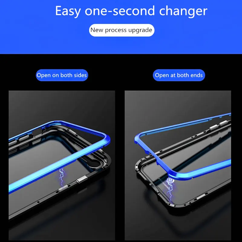 Чехол для redmi note 7 mi 8 8se mi 9 pocophone f1xiao mi 9se Магнитная Адсорбция металлическая рамка прозрачный защитный чехол