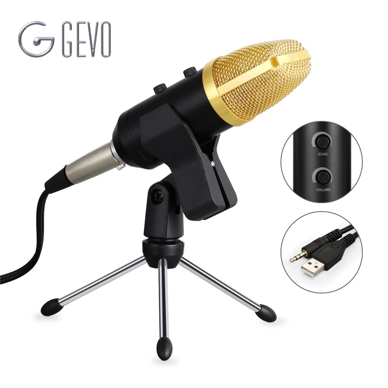 GEVO MK-F100TL микрофон для компьютера USB конденсатор 3 5 мм Студия проводной штатив