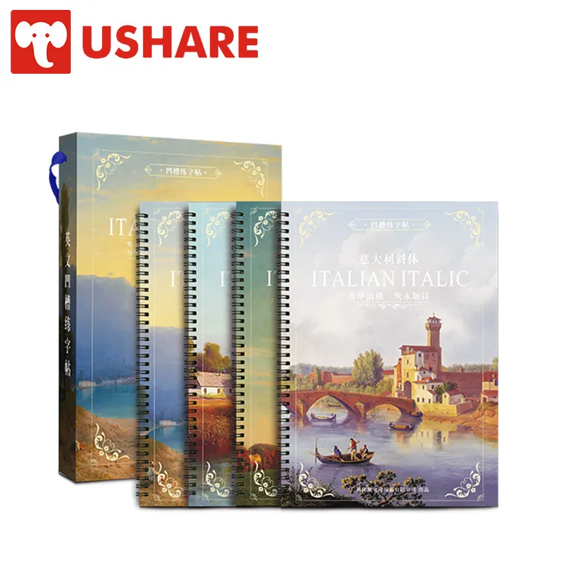 USHARE 4 шт./компл. книги для каллиграфии английская книга детей Groove тетрадь практики