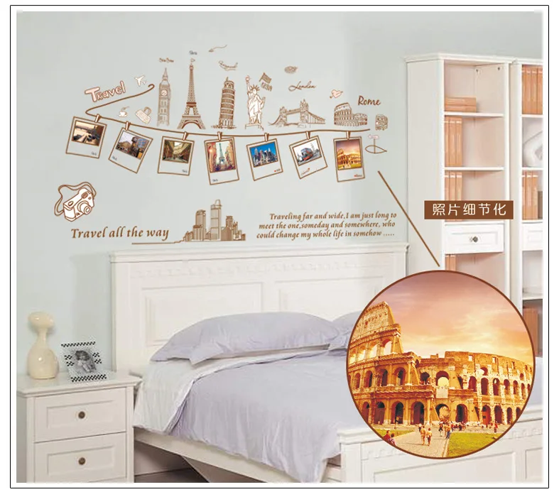 travelling around the world picture wall decor mural poster fake photo frame wall decals travel all - Travel Home Decor travelling around the world picture wall decor mural poster fake photo frame wall decals travel all - Travel Home Decor