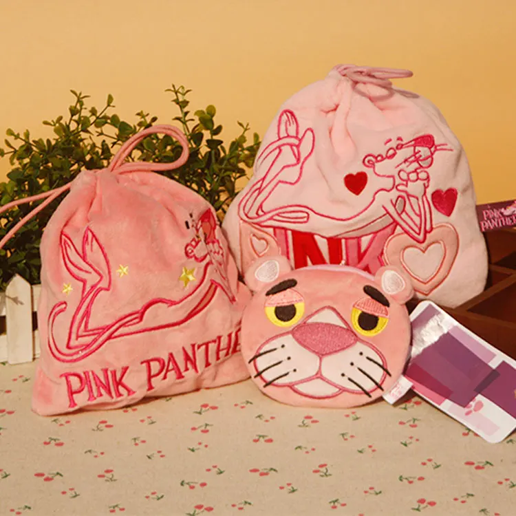 IVYYE 1 шт. розовый Кожа аниме мультфильм Drawstring сумки милые плюшевые хранения Макияж сумка для монет комплект карман кошелек новый