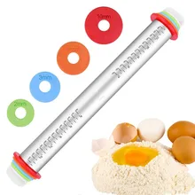 WOTMULY 17 дюймов регулируемые Вертлюги из нержавеющей стали штырь 4 съемные толщина кольца коврик для мучных изделий для теста пицца выпечка инструмент ST0033