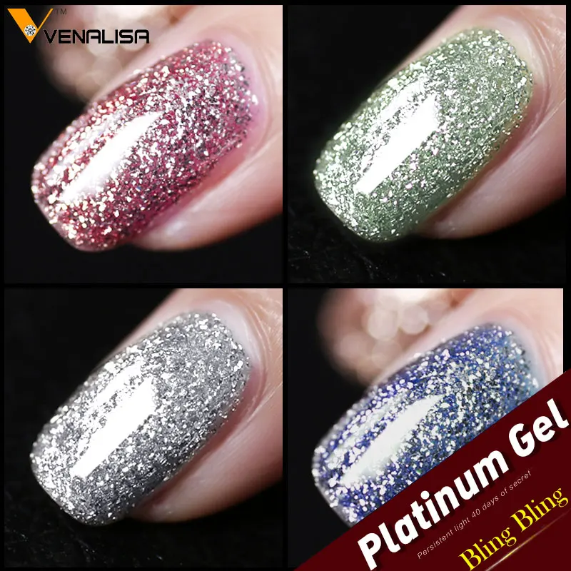Preise 12 stücke * 12ml Venalisa Platin Gel Nagellack Nail art Gel Polish Soak off UV LED Gel Lack starry Farbe Bling Nagel Gel Lack