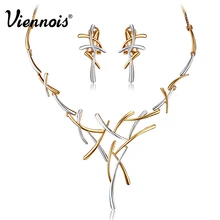 Hot Viennois Silver/Gold/Gun Color Metallic Earrings Statement Cross Jewelry Set for Women Punk Style Female Party Jewelry Sets