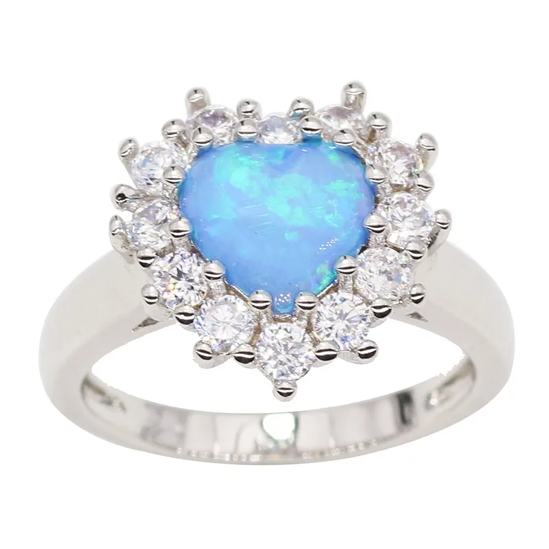 JZR0114 Royal Blue Fire Opal 925 Sterling Silver Rings for Women