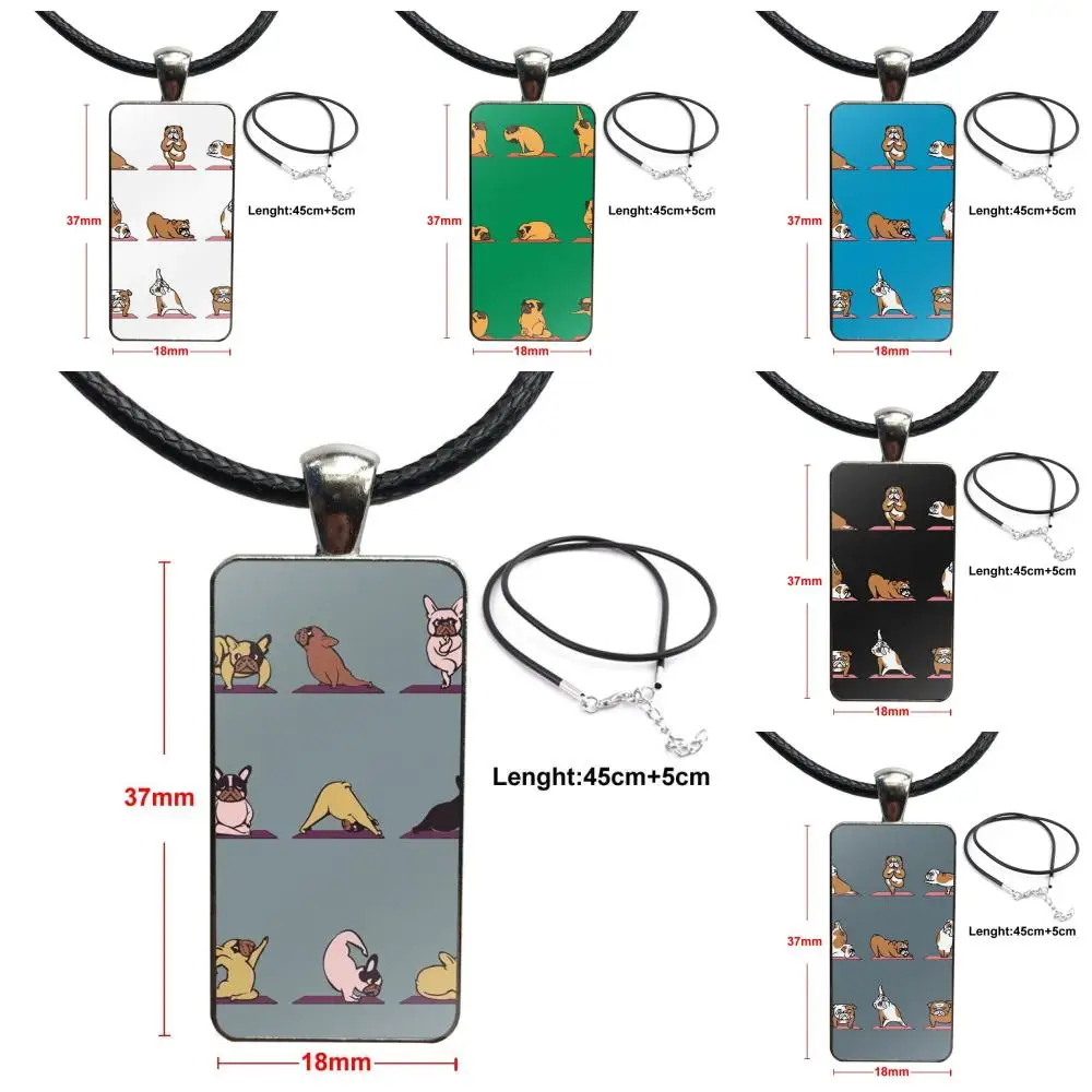 For Christmas Gift Brand Stainless Steel Color Jewelry Fashion Statement Necklace Glass Necklaces Pendants English Bulldog | Украшения и