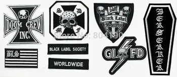 

8 pcs HEAVY METAL BAND BLACK LABEL SOCIETY BLS PATCH SET For Vest CHEST Back Music Band LOGO Embroidered IRON ON Patch ROCK PUNK