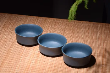 

Yixing Green mud Purple Teacup Flat Tea cup,China's top-level Artisan made Purple grit sand cup handmade Kung Fu Tea Set Teacup