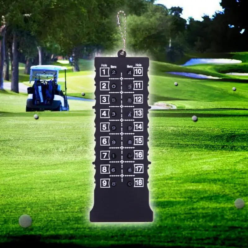 Практичный 18 отверстий попадания в гольфе счетчик карт индикатор счета в гольфе с цепочкой для ключей экологический счетчик очков в гольф черный