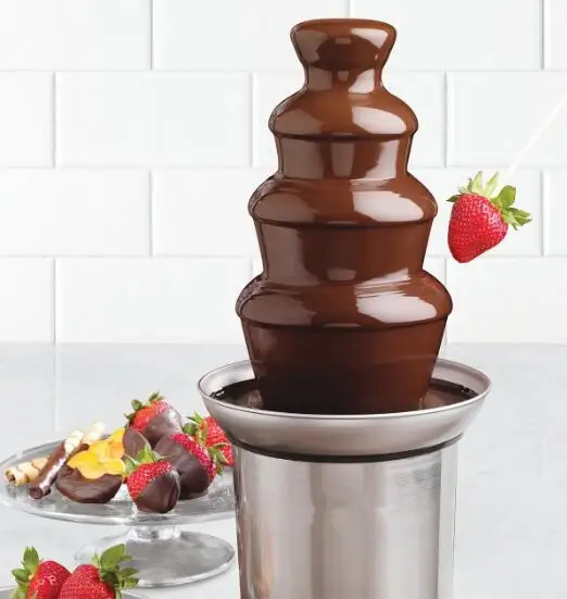 220V Home 4 Tiers 46cm 304# Stainless steel Chocolate fountain machine;chocolate fountain Fondue dispenser for party ect