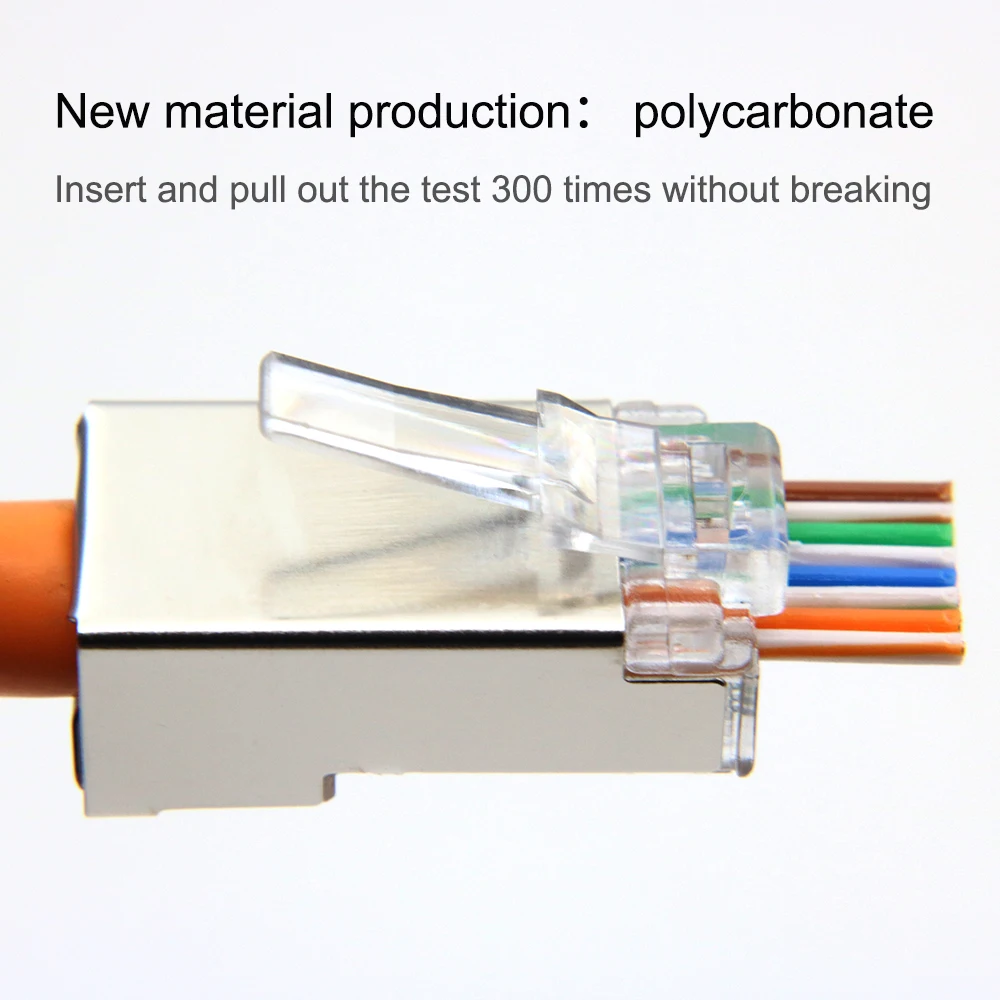 Xintylink EZ rj45 разъем rj45 разъем cat5e терминалы cat5 8P8C stp сетевой разъем металлический позолоченный экранированный 100 шт