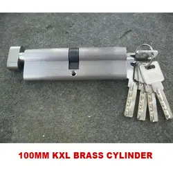 KXL 100 мм латунный цилиндр с одной стороны с ключом и другой стороной с ручкой для двери толщиной 7-8 см