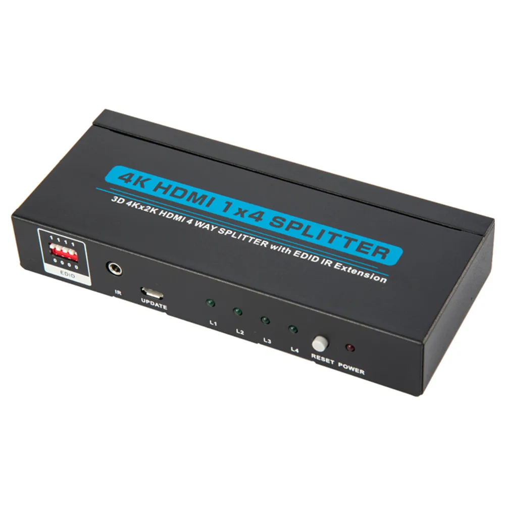 KIVOTEK 2 шт./лот 1x4 К HDMI сплиттер 4 порта Splitter 1 до 3D Ultra HD x с EDID ИК расширение DTS/Dolby Audio