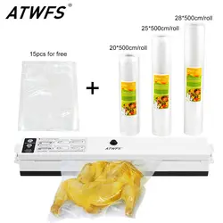 ATWFS вакуумный упаковочная машина включает в себя 15 шт. пакеты для пищевых продуктов и вакуумные пакеты для продуктов питания рулонов 28 см + 25