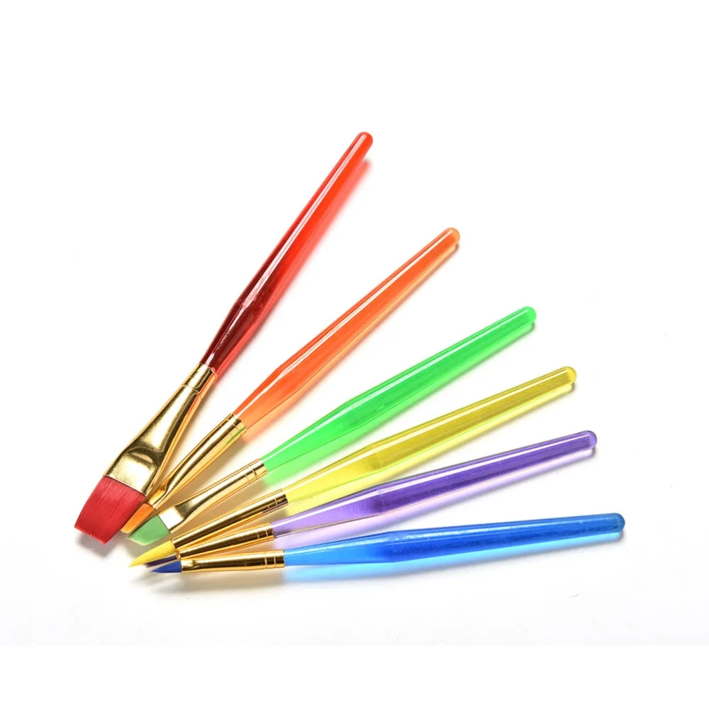 Baby Kid Learning Watercolor Drawing Painting Paint Brush Set New Nylon Handle Brush