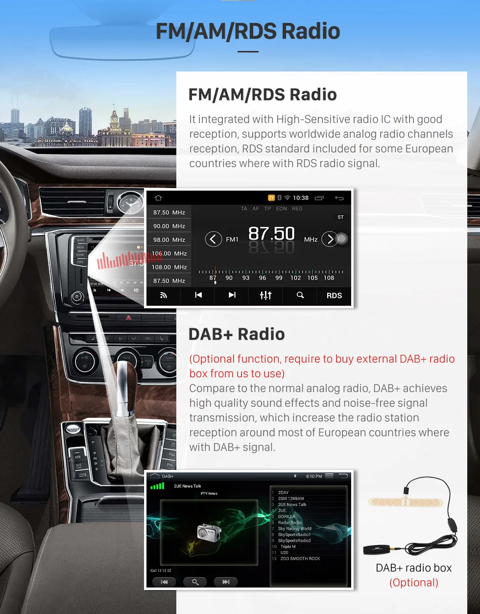 Bluetooth Stereo Bağlantı DVD En NAV Sistemi kitap DIN Android çok Autoradio Seicane satan OYNATICI CD 1 Müzik WIFI GPS "HD Tek MP3 6.0 Araba ayna 7 9 Bluetooth Stereo Bağlantı DVD 9