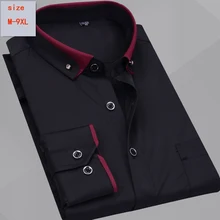 Nova chegada camisa de manga longa masculina solta casual moda super grande algodão hihg qualidade plus size m-5xl 6xl 7xl 8xl 9xl