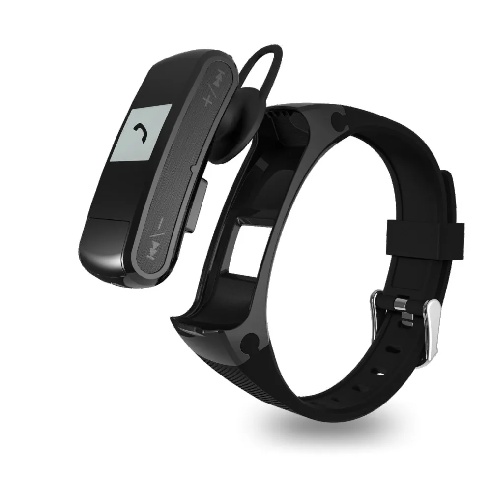 Bluetooth Earphone Bracelet Passometer Sleep Heart Rate Monitor For IOS Android Symrun Music Sport Smart Wristband