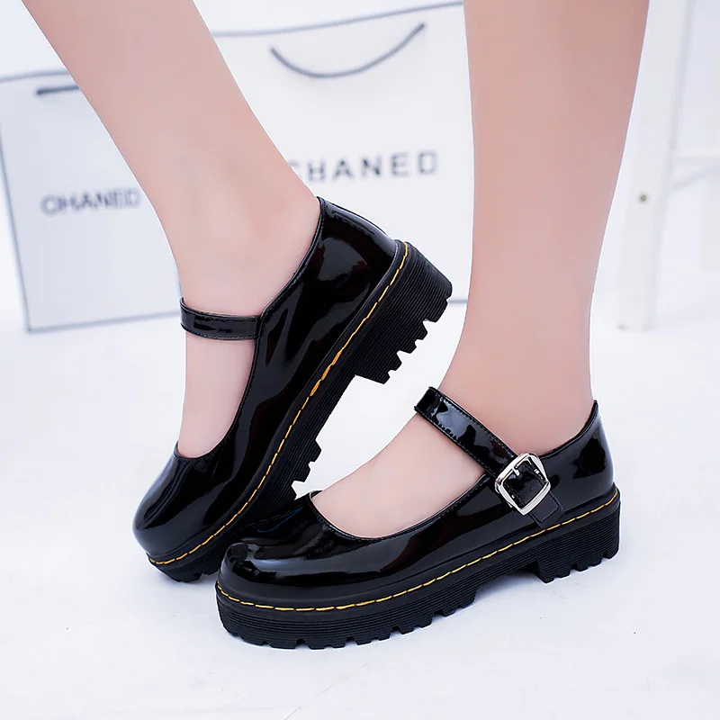 

Sweet animeLoveLive Japanese Student Lolita Shoes College Girl Shoes JK Commuter Uniform Shoes PU Leather Shoes cosplay