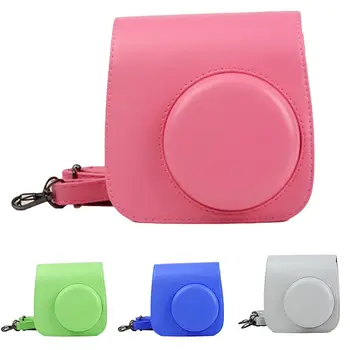 

Portable Solid Color Faux Leather Shoulder Bag Camera Case For Polaroid Mini 9