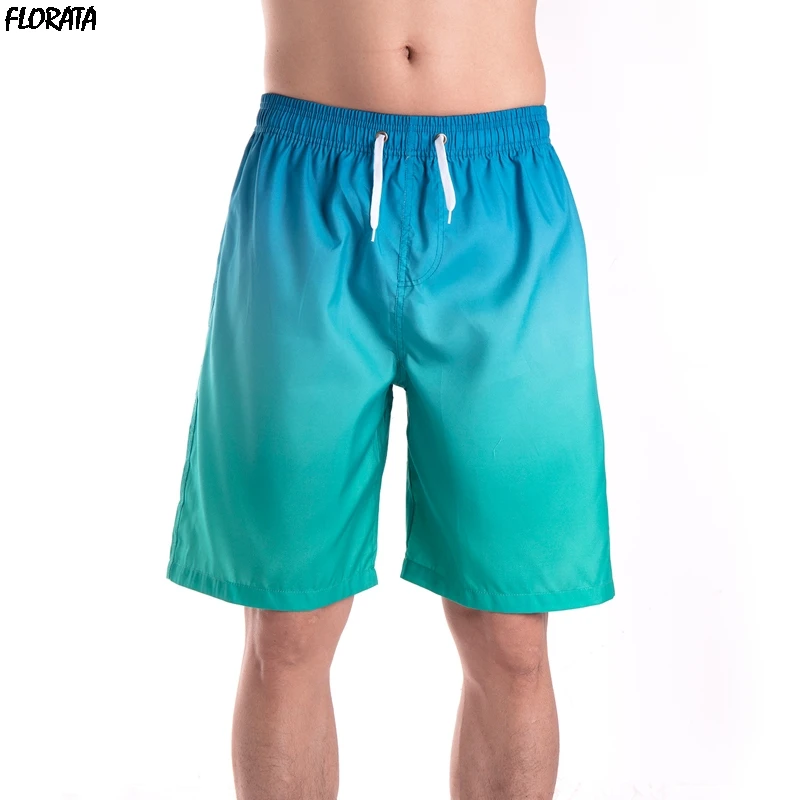 FLORATA Новое поступление летние повседневные шорты мужские горячие продажи модные Классные удобные и мягкие красные и зеленые градиенты полиэстер