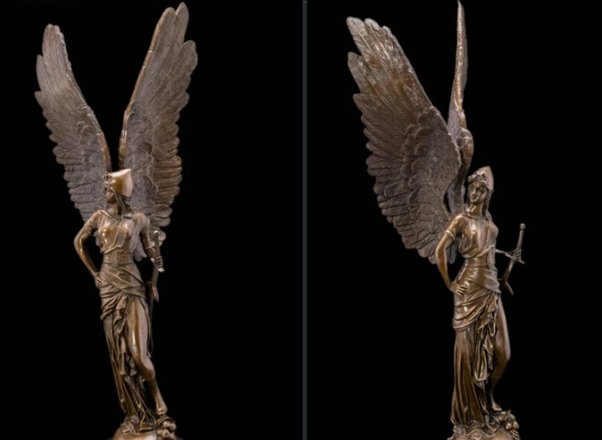 

Art Deco Sculpture Angel Warrior Soldier Goddess Of Victory Bronze Statue Signed R0713 Discount 35%
