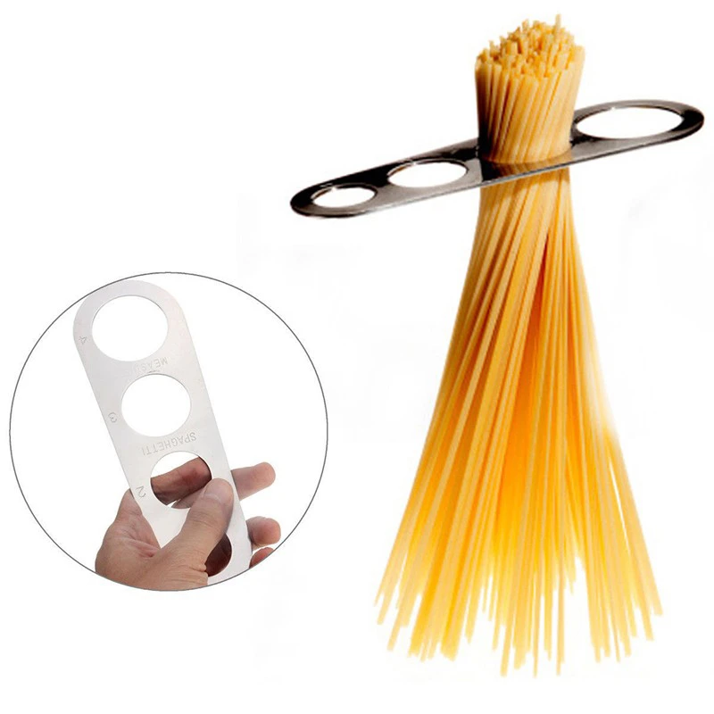 Mesures de Nouilles Pratique Limiteur Gadgets de contrôle de Portion de pâtes avec 4 Trous Doseurs à Spaghetti Outil De Cuisine WDEC 2 Pcs Acier Inoxydable Outil de Mesure de Spaghetti 
