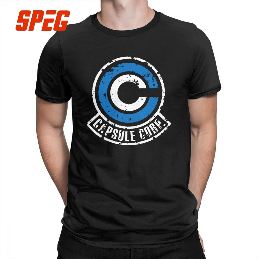 

Capsule Corp DBZ Cool Dynocaps Anime Gym T-Shirt for Men Short Sleeves Funky Tee Shirt O Neck Cotton Clothes New T Shirt