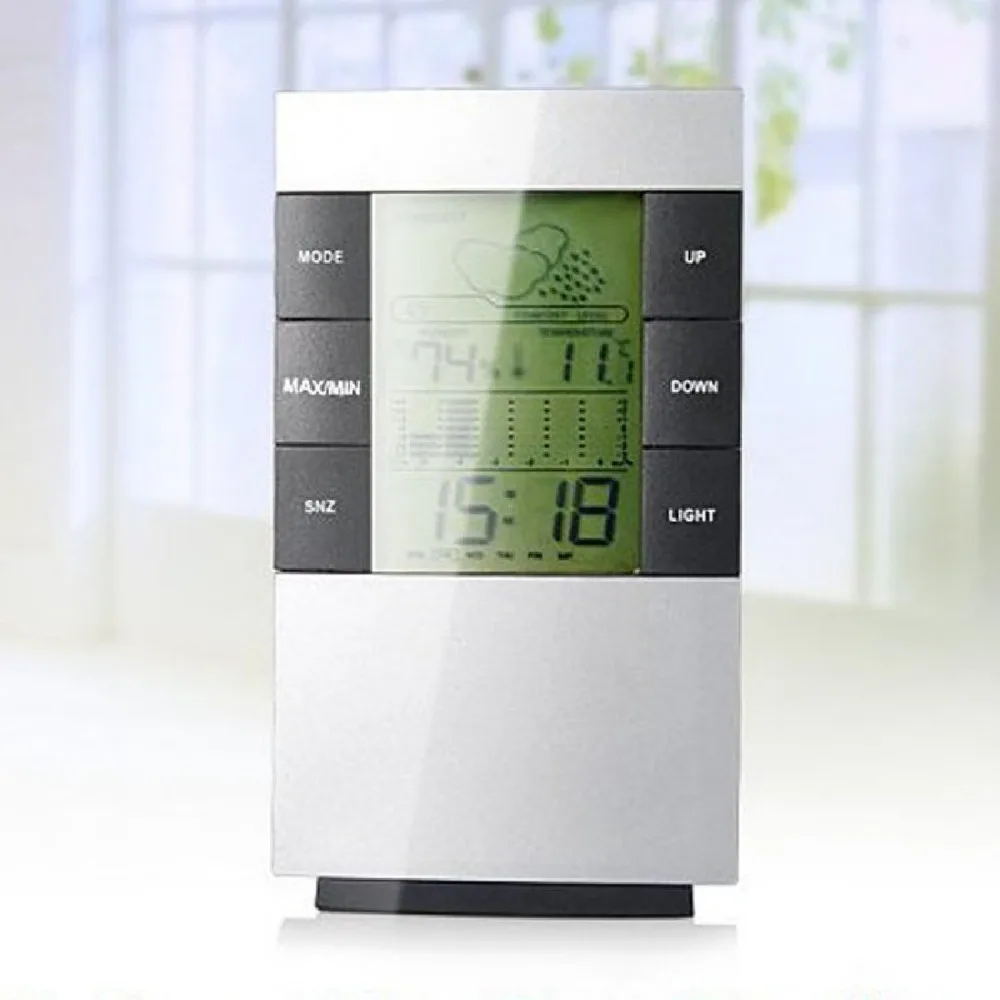 

1pc Clock Measurement Device Multifunctional Home Humidity Thermometer Lcd Digital Temperature Meter Digital Thermometer