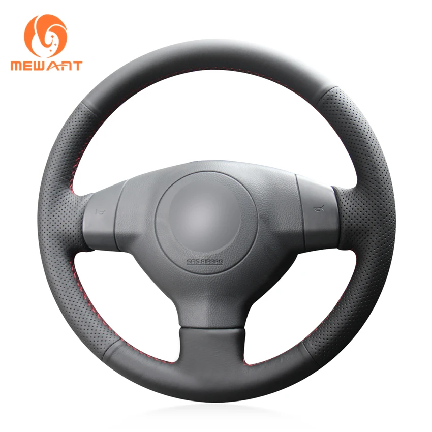 MEWANT Black Artificial Leather Car Steering Wheel Cover for Suzuki SX4