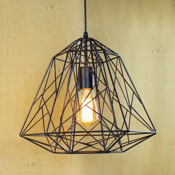 

Loft American Vintage Pendant Lights diamond mesh E27 110/220V Antique Pendant Lamp for Home Decor Restaurant Lighting