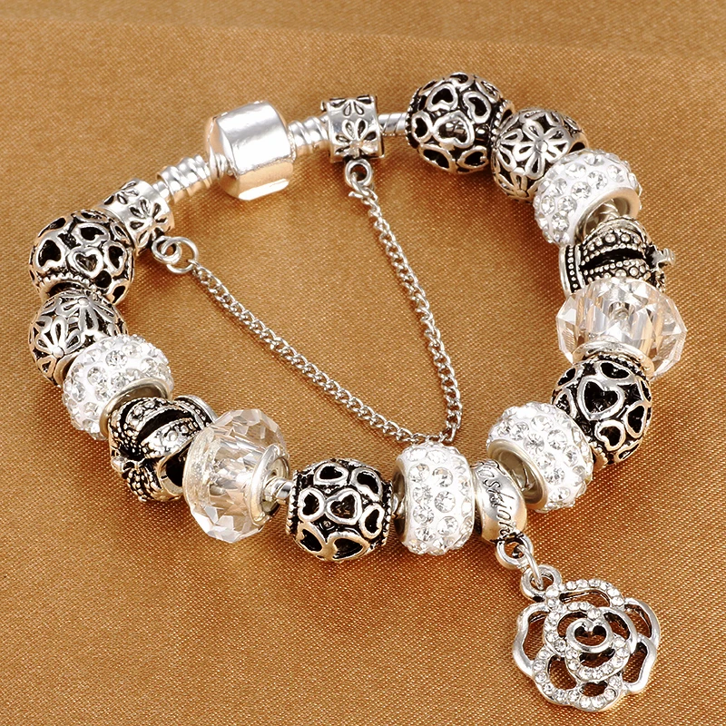 

Christmas 5 Styles Charm Bracelets & Bangles Murano Bead Fit European Bracelets for Women