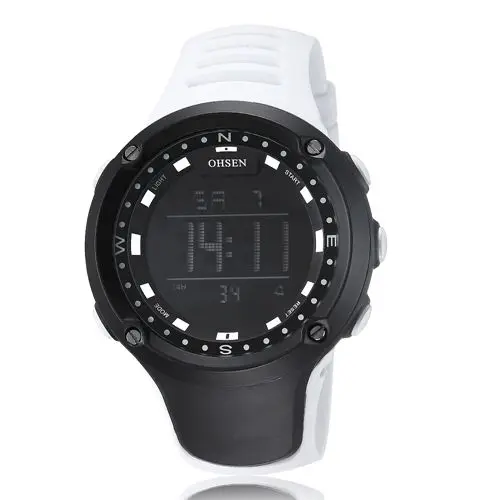 Оригинальные Модные мужские спортивные часы OHSEN с будильником, хронограф, цифровые часы, военные электронные наручные часы, Hombre Relogio Saat - Цвет: Белый